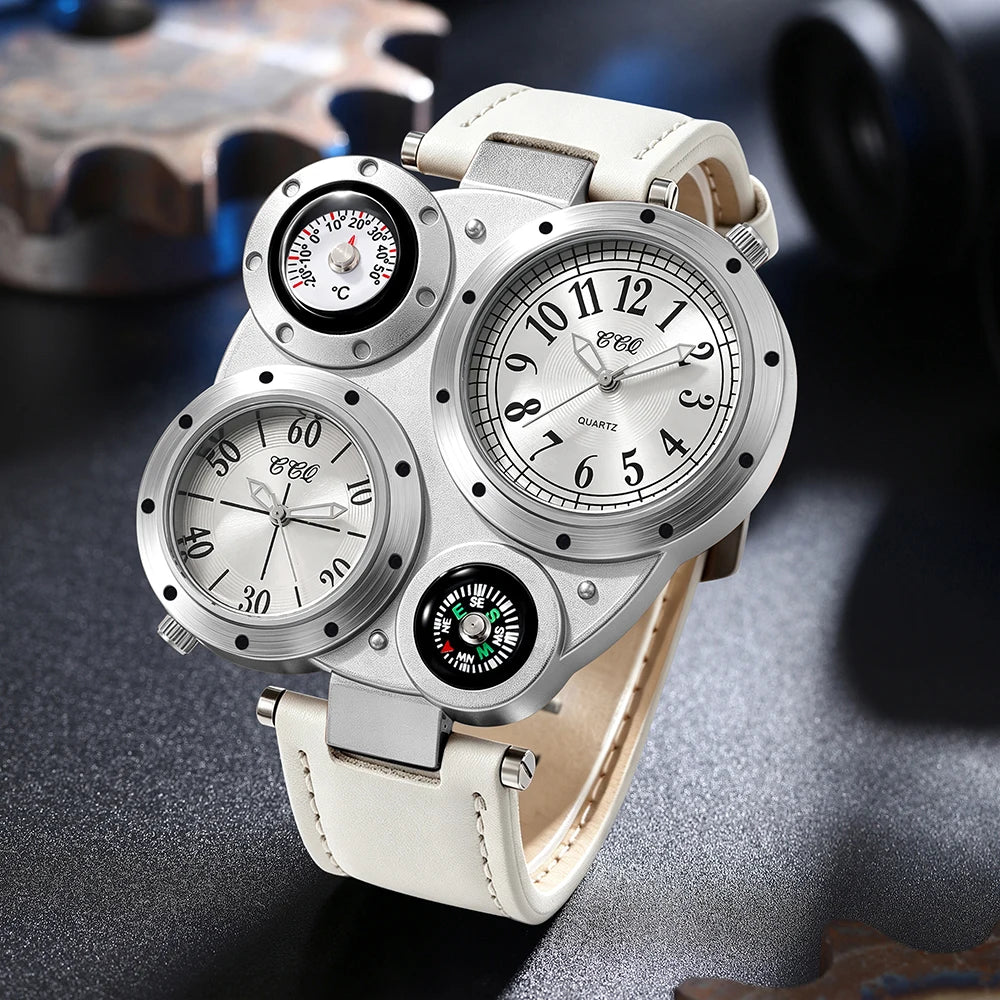 Men's Luxury Business Leather Quartz Wristwatch