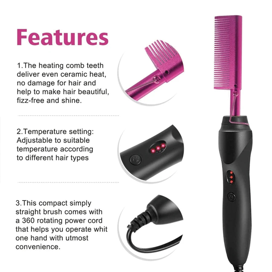 2-in-1 Electric Hot Comb Wig Installation Kit