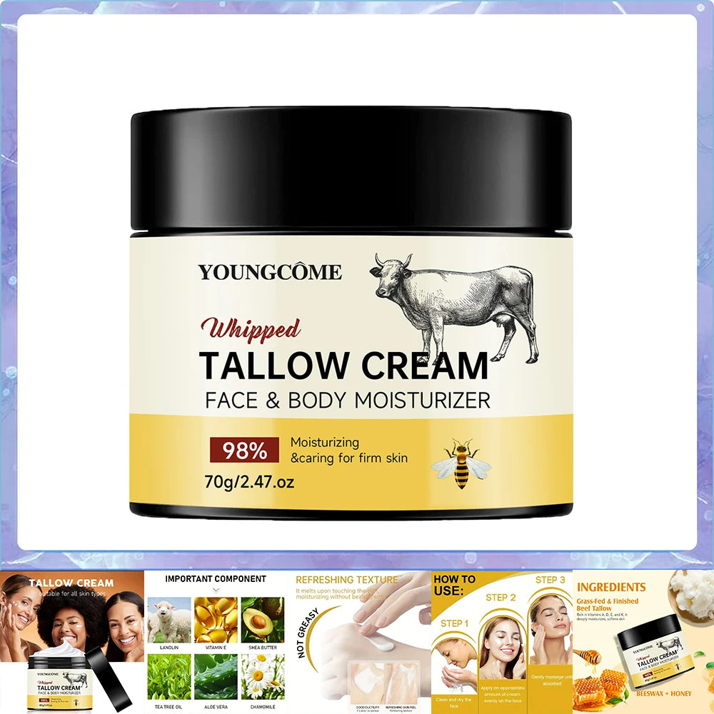 Beef Tallow Honey Moisturizing Face and Body Cream