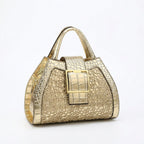 Women's Crocodile Pattern Lace Top Handle Satchel Bag
