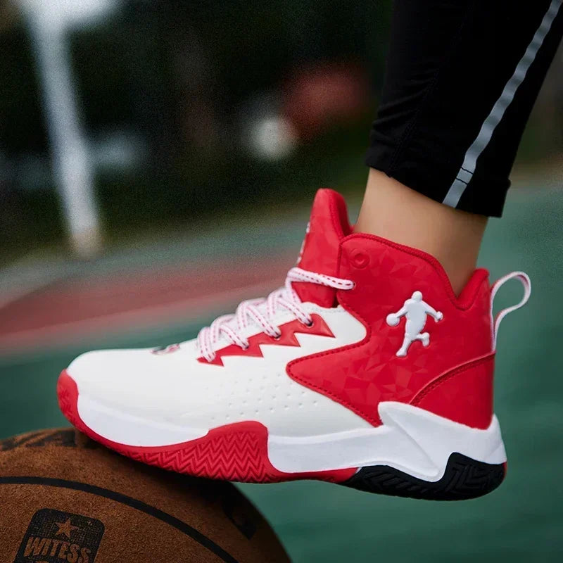 Kids' Breathable Non-Slip Lace-Up Basketball Sneakers