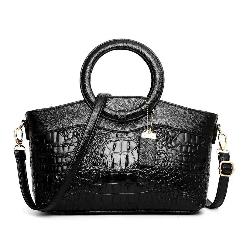 Women's Crocodile Pattern Handbag Shoulder Tote Bag H303-2