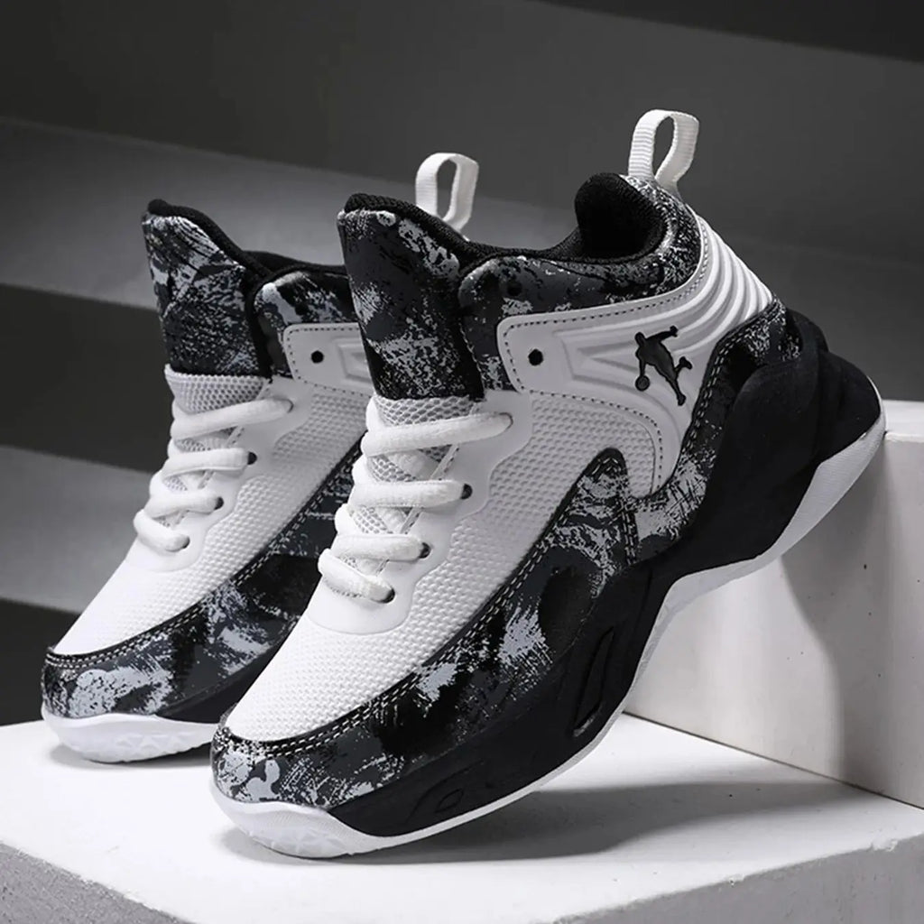 Kids' Breathable Non-Slip Lace-Up Basketball Sneakers