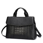Women's Alligator Pattern Cowhide Leather Shoulder Crossbody Bag