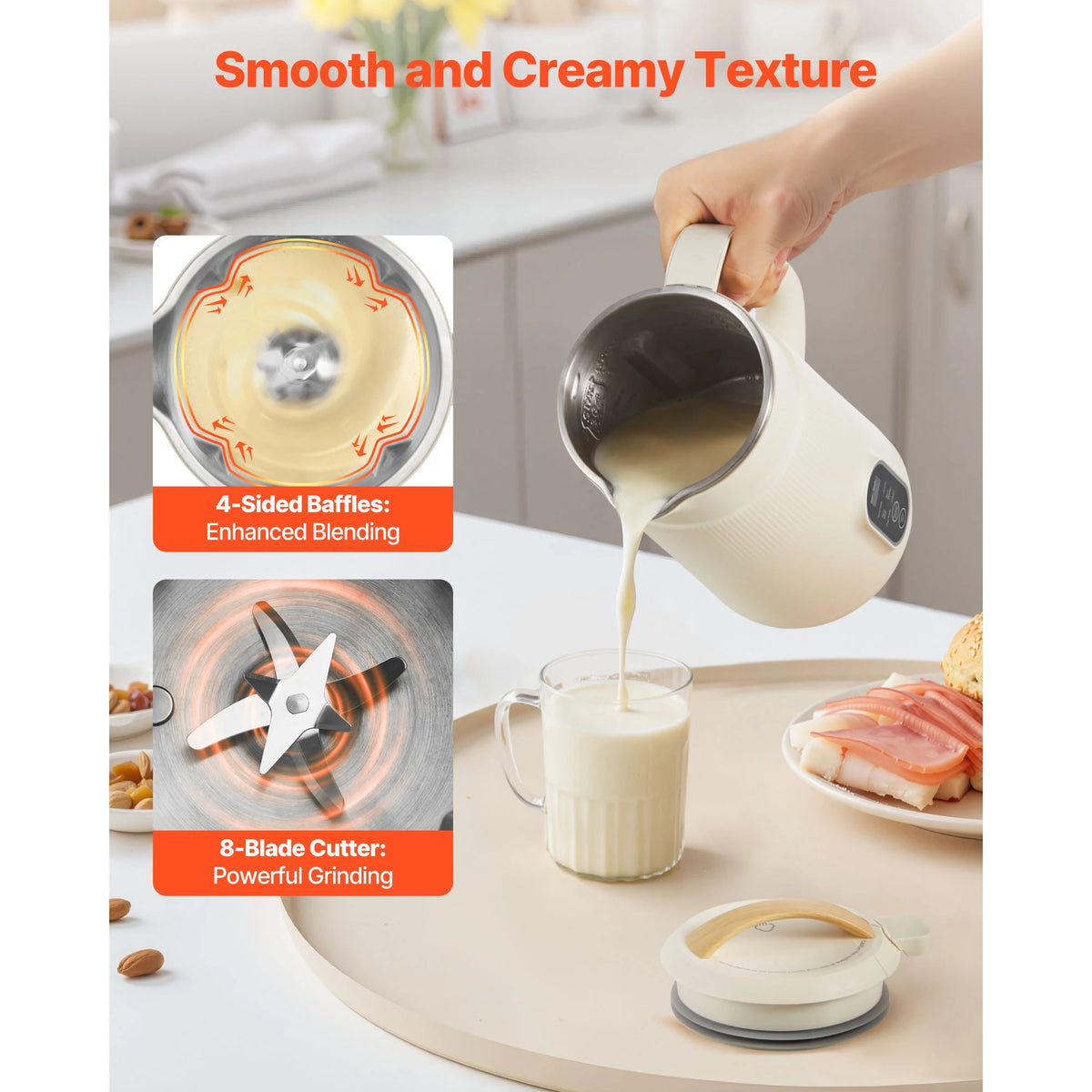 8-in-1 Electric Nut and Soy Milk Maker Machine
