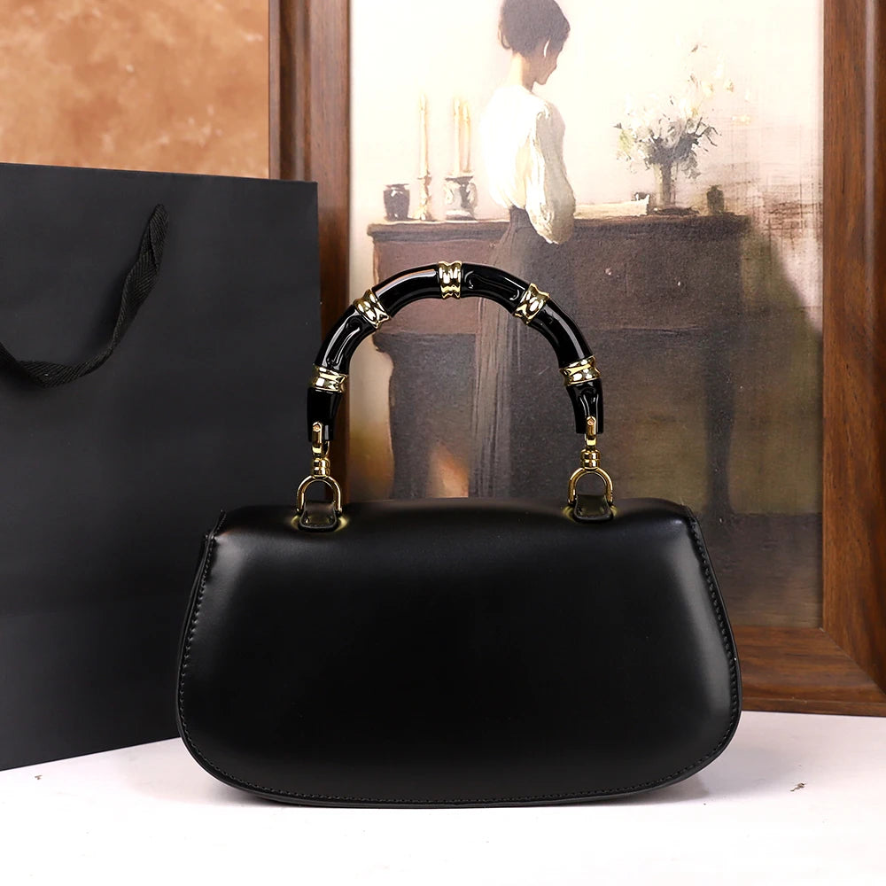 Women's Bamboo Handle Saddle Crossbody Bag