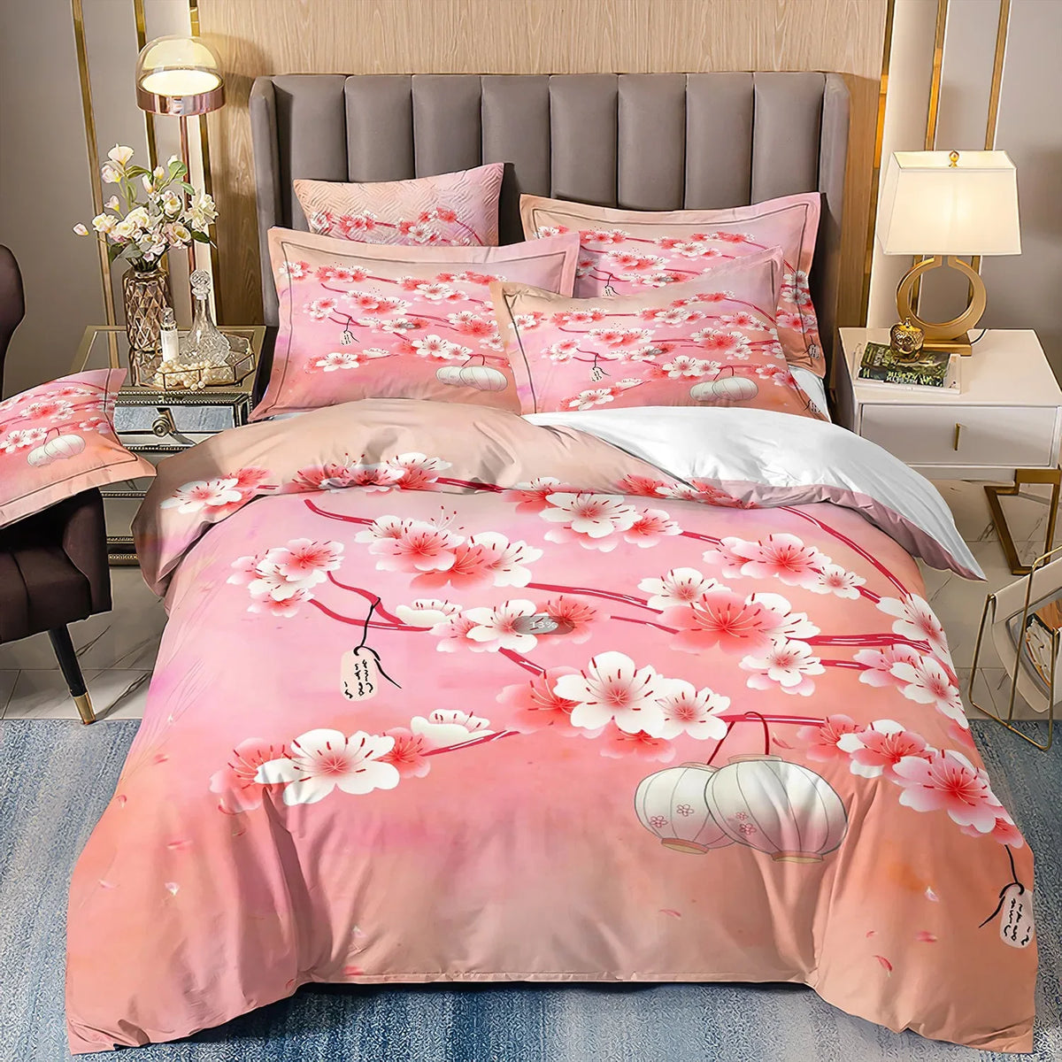 Japanese Ukiyo-e Wave Print Duvet Cover Set