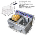 Commercial Electric Dual Tank Countertop Deep Fryer with Drain Valves