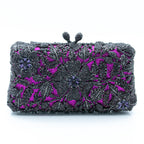 Women's Luxury Floral Rhinestone Evening Clutch Bag