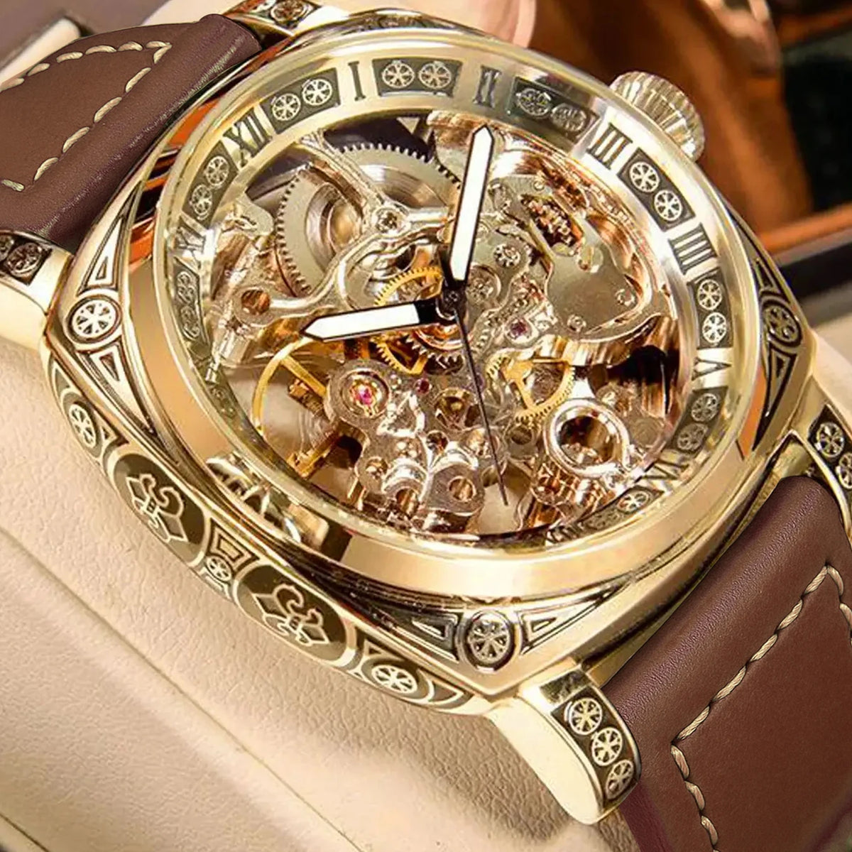 Men's Automatic Tourbillon Hollow Mechanical Watch