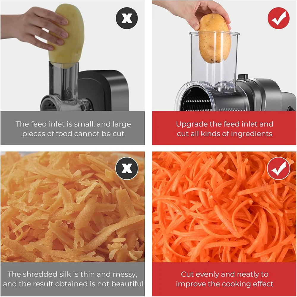 250W 5-in-1 Electric Vegetable Slicer and Cheese Grater JT253
