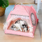 Cute Foldable Tent Bed House for Cats Dogs