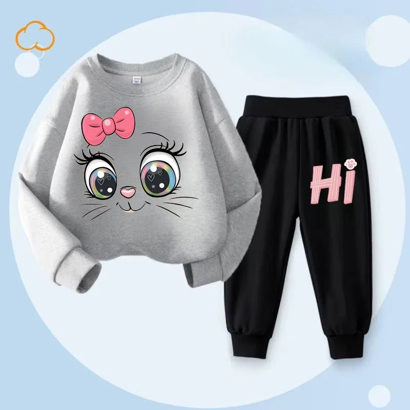 Girls' Long Sleeve Hoodie and Pants 2-Piece Set