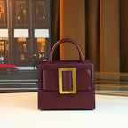 Women's Solid Color Square Buckle Crossbody Shoulder Bag