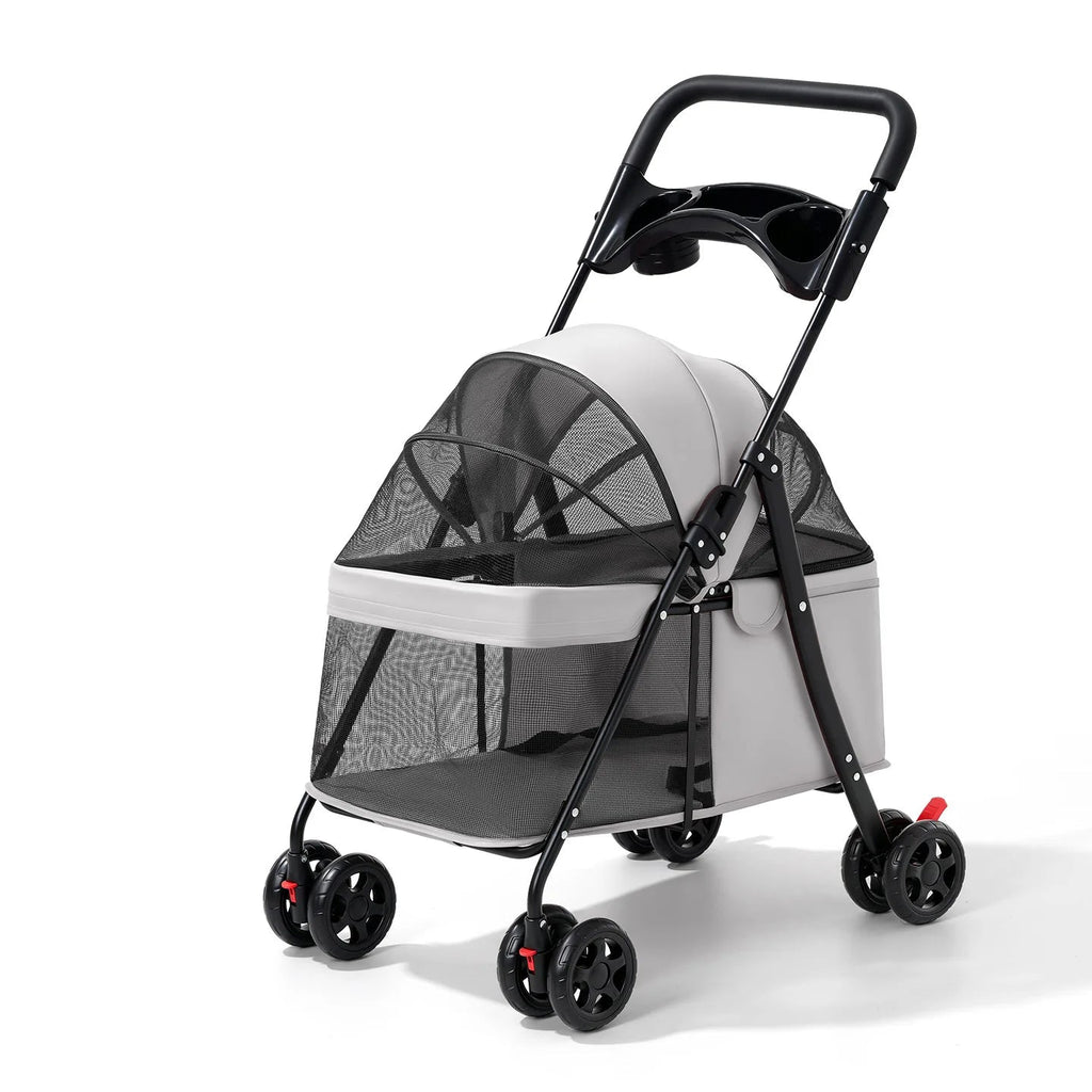 Foldable Breathable Mesh Pet Stroller for Cats Dogs