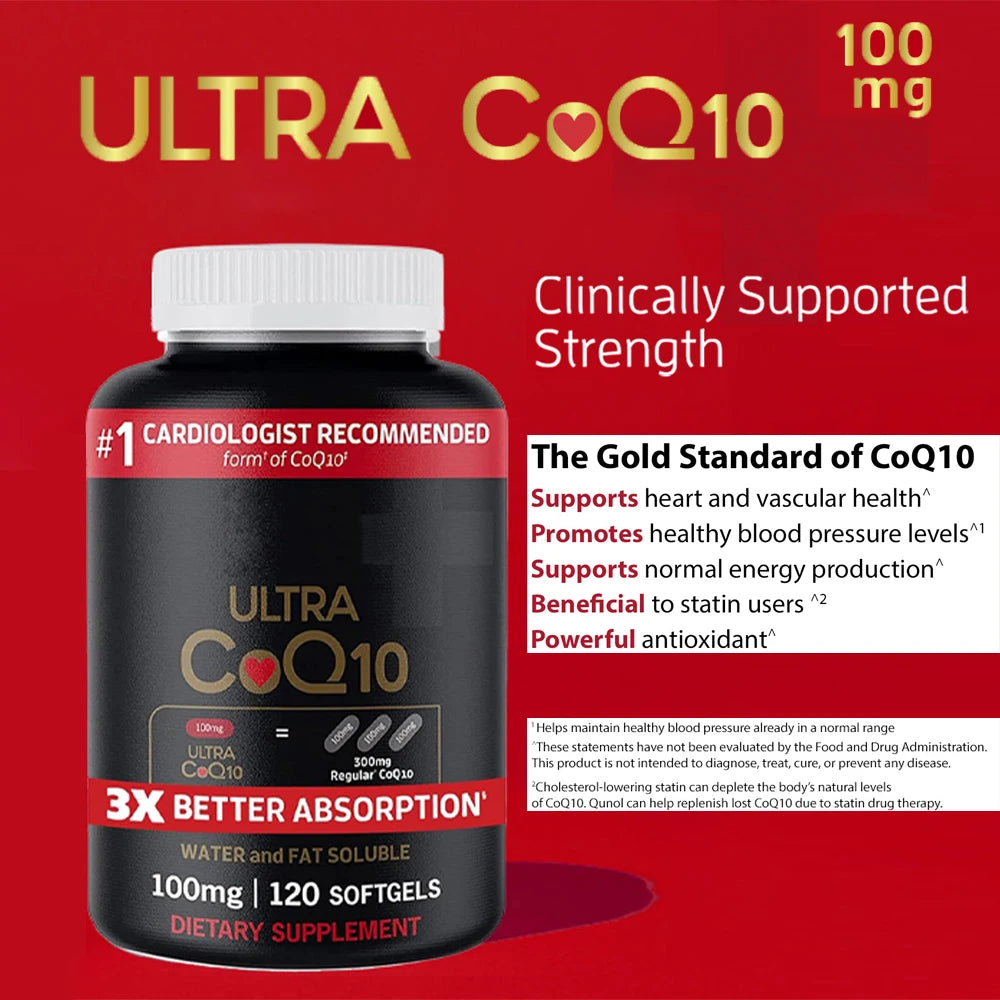 Ultra CoQ10 100mg Softgels Heart Health Energy Supplement