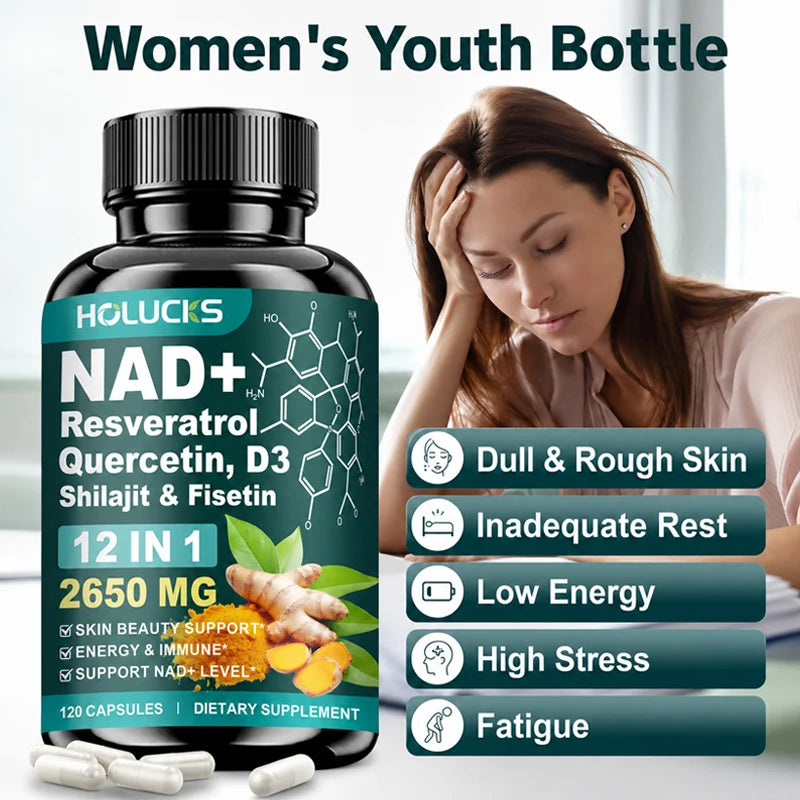 NAD+ Resveratrol Capsules Cell Repair Energy Immune Support