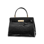 Women's Crocodile Pattern Cowhide Leather Handbag Tote Bag Q1834
