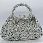 Women's Luxury Daisy Flower Rhinestone Evening Clutch Bag