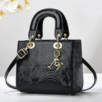 Women's Crocodile Pattern Box Shoulder Crossbody Bag