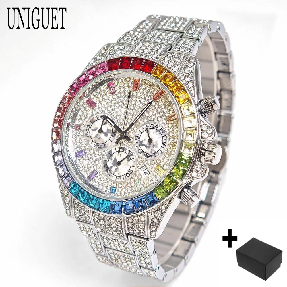 Men's Luxury Hip Hop Diamond Quartz Wristwatch