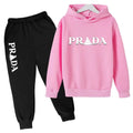Kids' Printed Hooded Sweatshirt and Pants 2-Piece Set