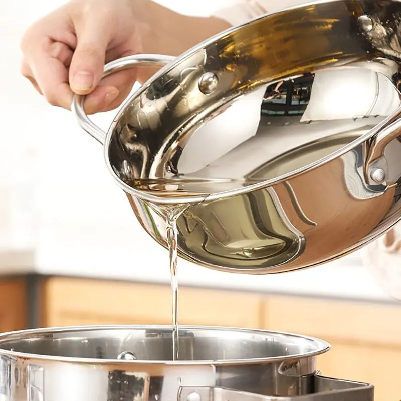 Stainless Steel Tempura Deep Fryer Pan with Thermometer and Lid