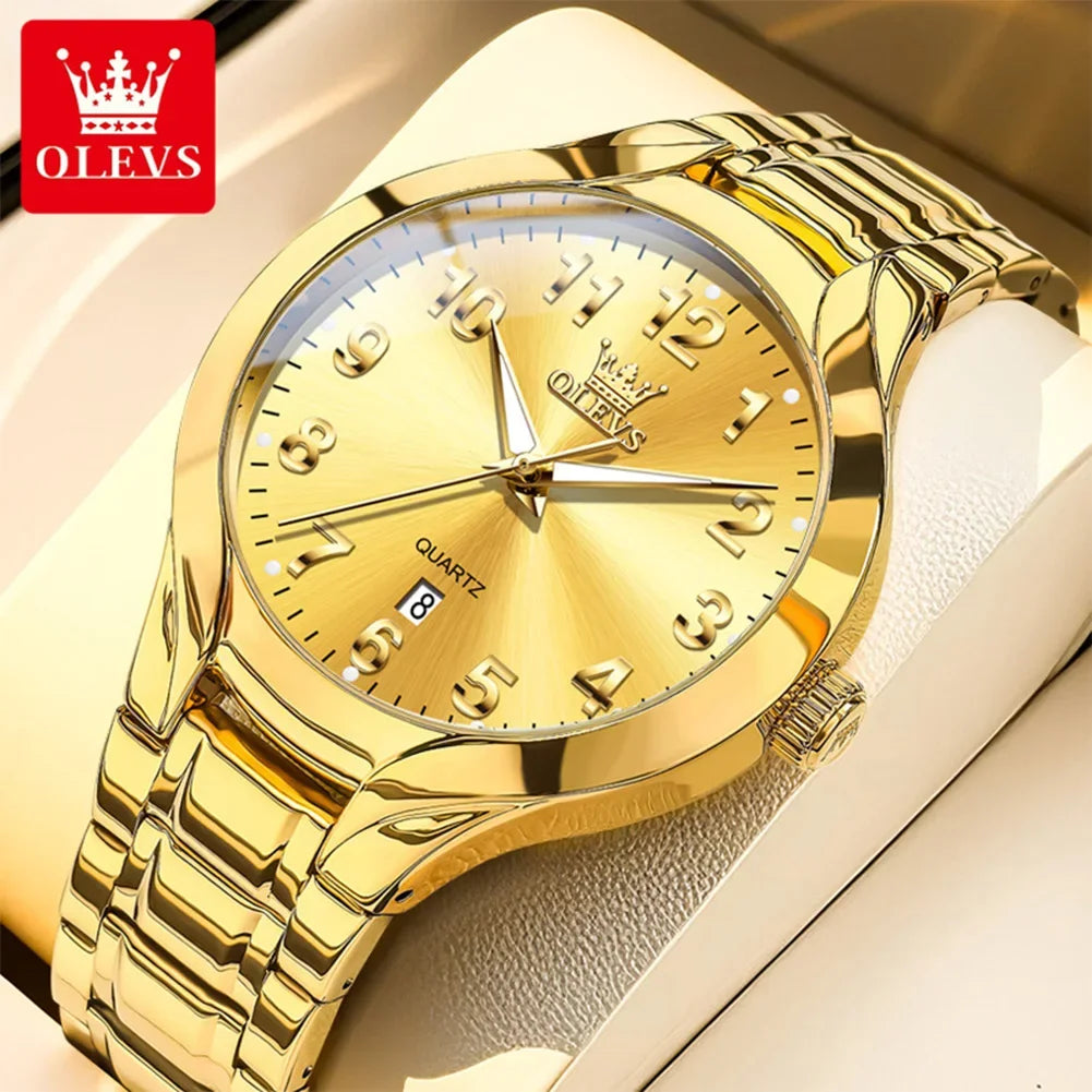 Men's Quartz Stainless Steel Watch with Calendar