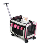 Large Capacity Pet Trolley Travel Carrier Bag for Dogs Cats