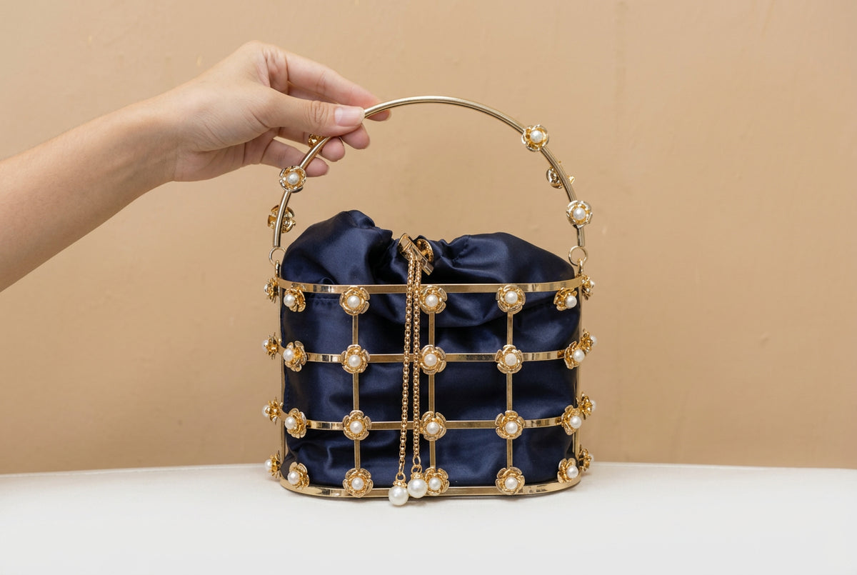 Women's Luxury Hollow Out Rhinestone Evening Clutch Bag