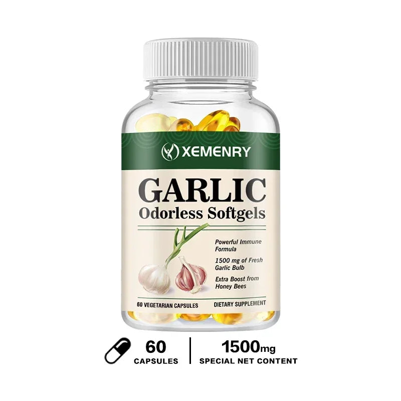 Odorless Garlic Heart and Cholesterol Support Capsules