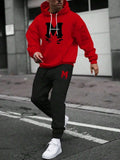 Men's Hooded Pullover and Sweatpants Two-Piece Set