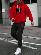Men's Hooded Pullover and Sweatpants Two-Piece Set