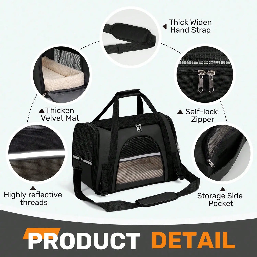 Foldable Airline Approved Pet Carrier Bag for Cats Dogs