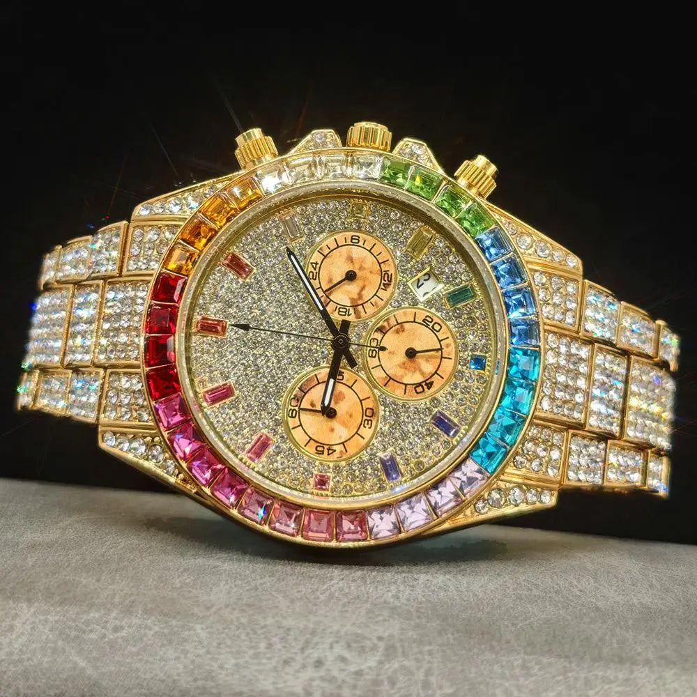 Men's Luxury Hip Hop Diamond Quartz Wristwatch