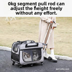 Double-layer Rolling Pet Stroller Carrier Backpack for Cats Dogs