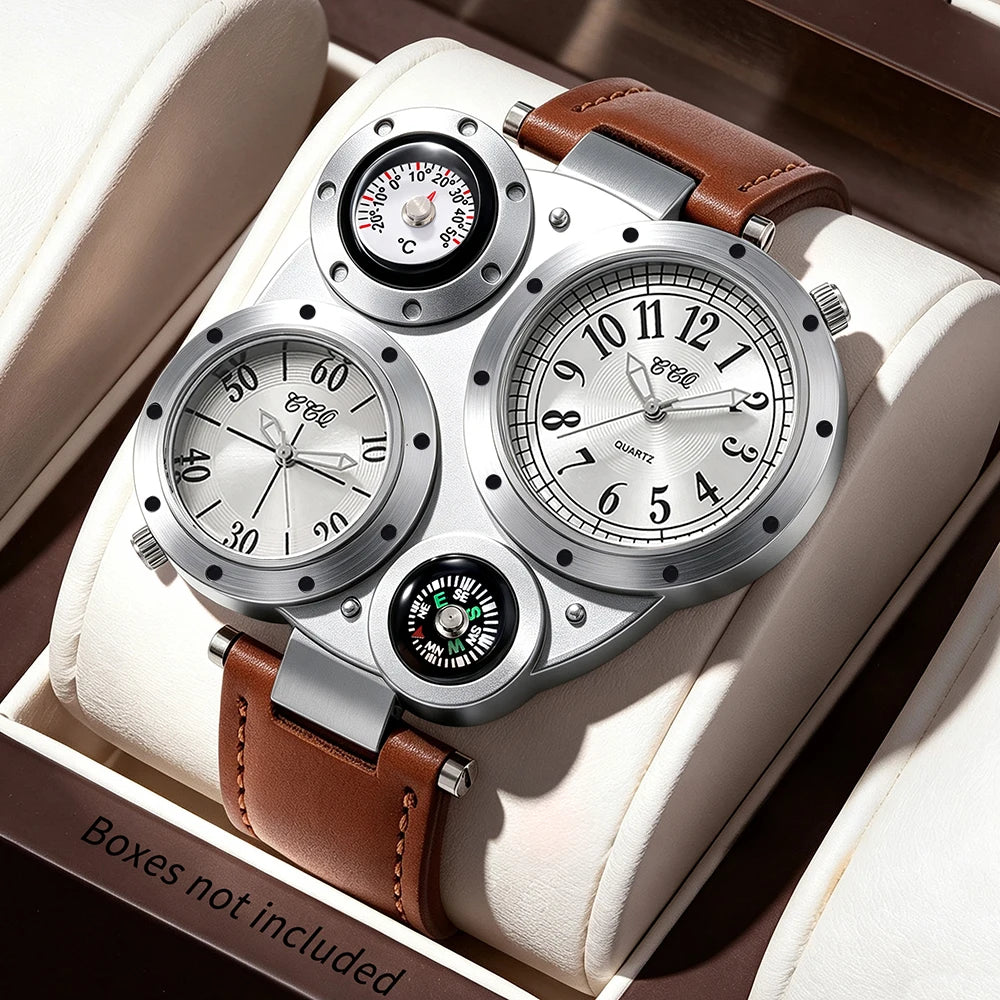 Men's Luxury Business Leather Quartz Wristwatch