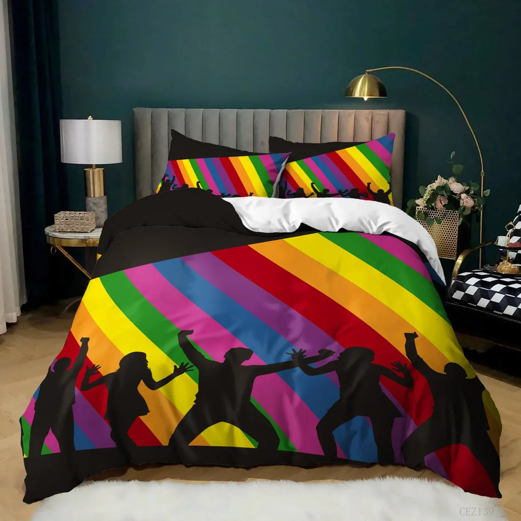 Rainbow Pride Duvet Cover Set with Pillowcases