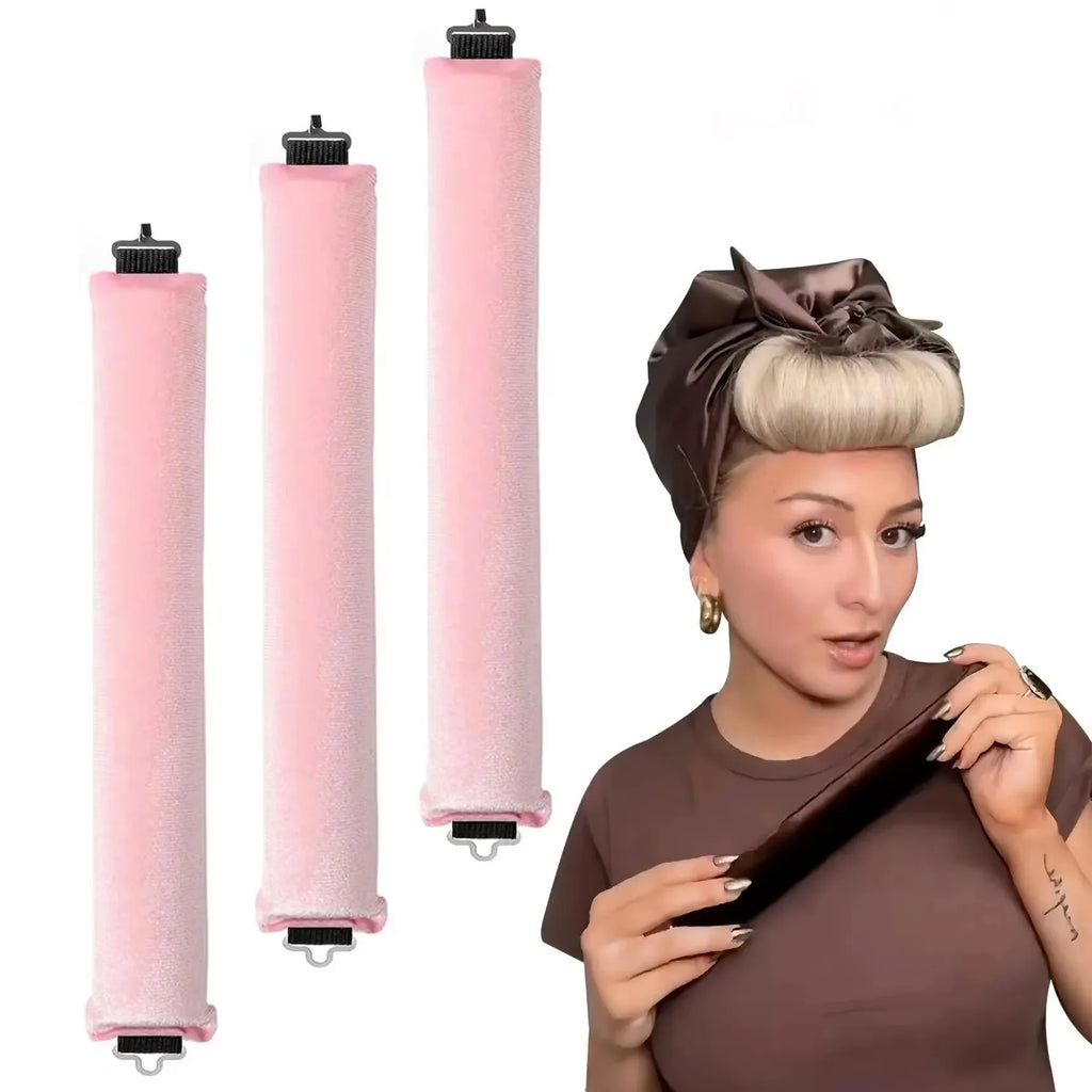 Heatless Hair Curling Rod Headband Set with Hook