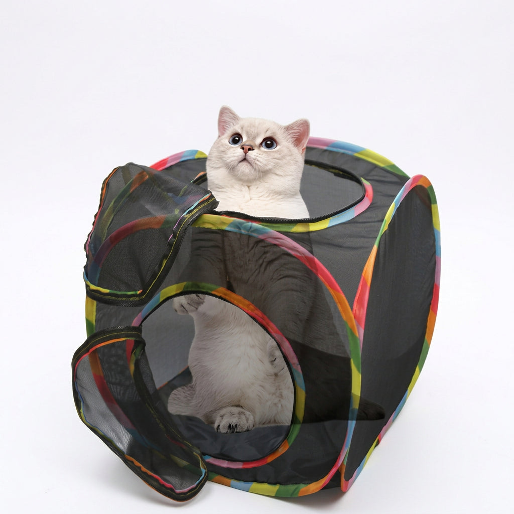 Foldable Mesh Cat Tent Cube Play House