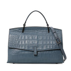Women's Crocodile Pattern Genuine Leather Handbag Shoulder Tote Bag