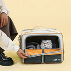 Large Capacity Foldable Rolling Pet Carrier Backpack for Cats Dogs