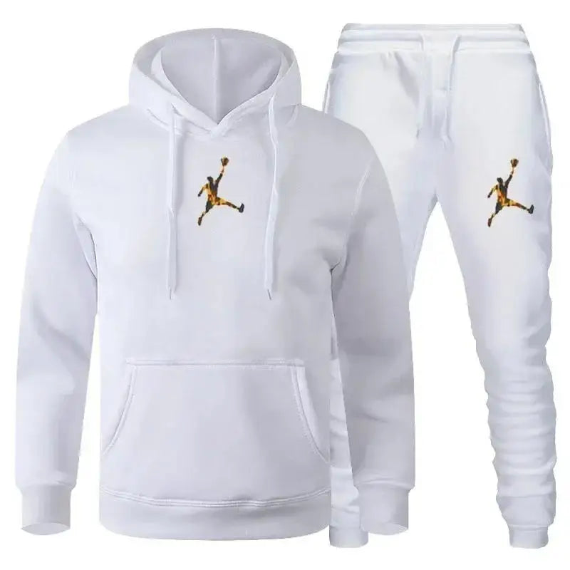 Men's Hooded Pullover and Jogger Pants Two-Piece Set