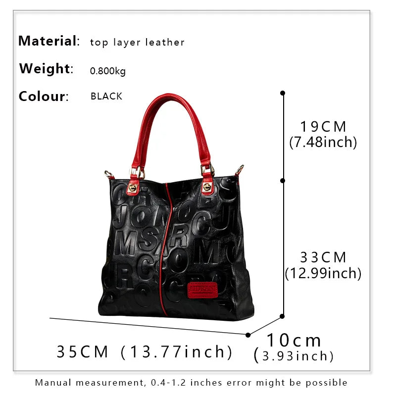 Women's Genuine Leather Handbag Shoulder Tote Bag