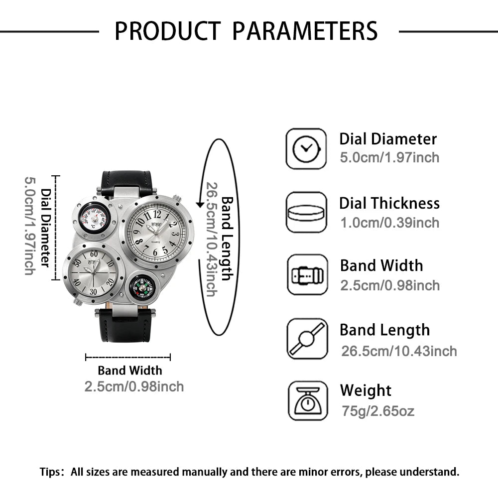 Men's Luxury Business Leather Quartz Wristwatch