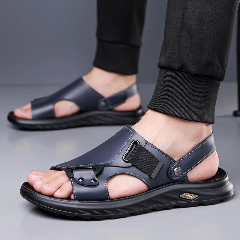 Men's Luxury Genuine Leather 2-in-1 Driving Sandals
