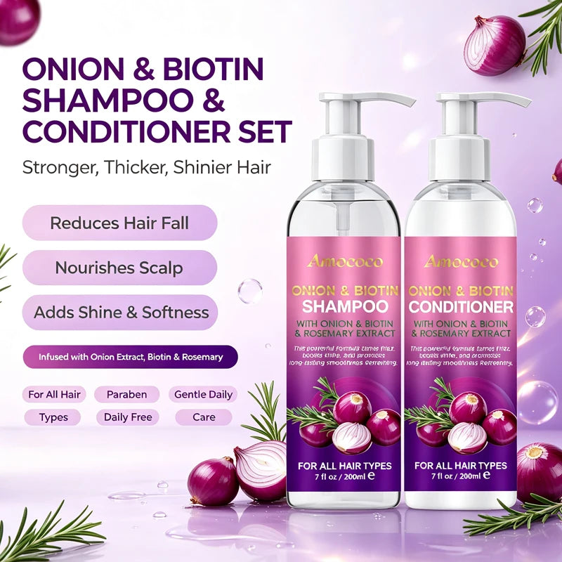Onion Biotin Rosemary Shampoo and Conditioner Set 6.8 fl oz