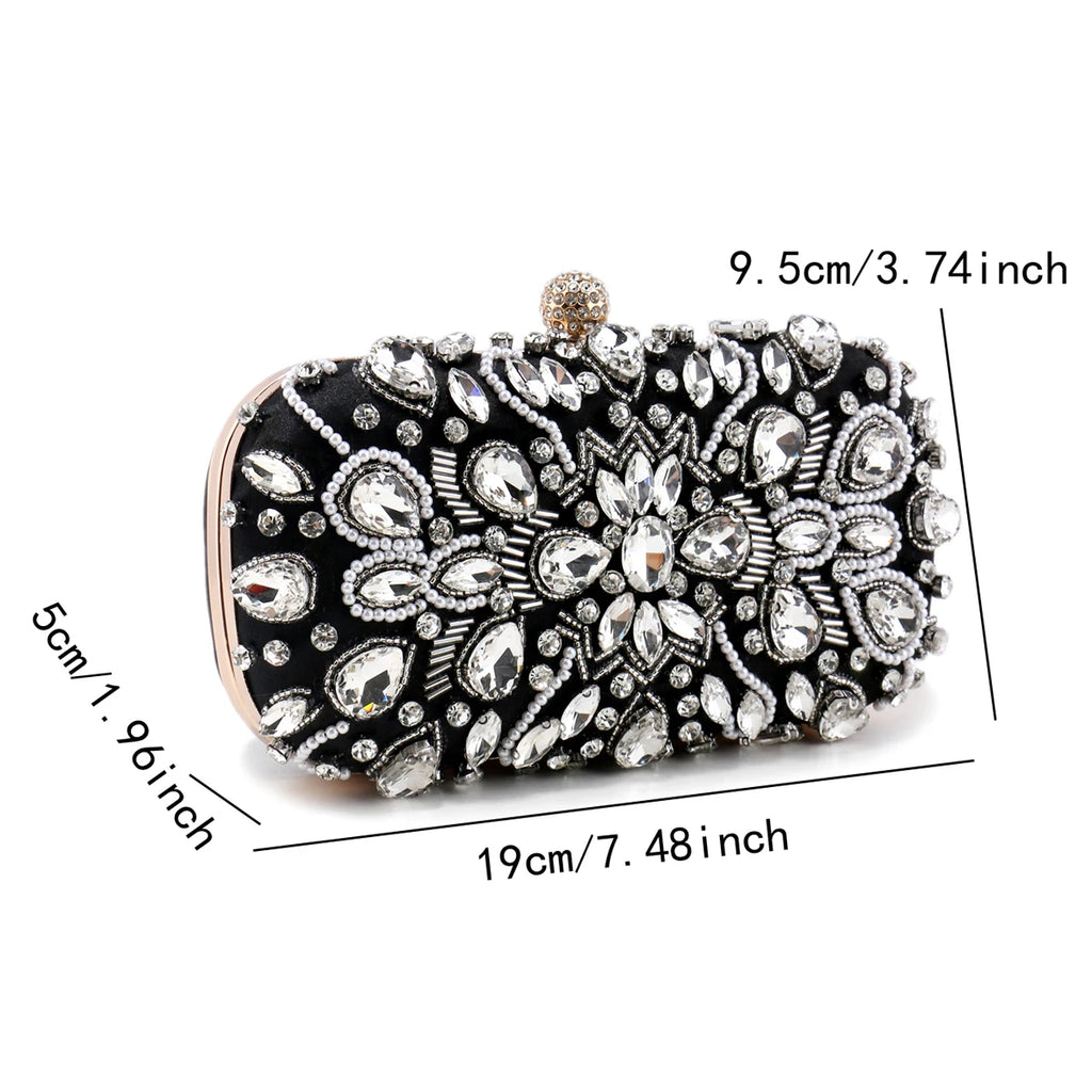 Women's Luxury Rhinestone Evening Clutch Shoulder Bag