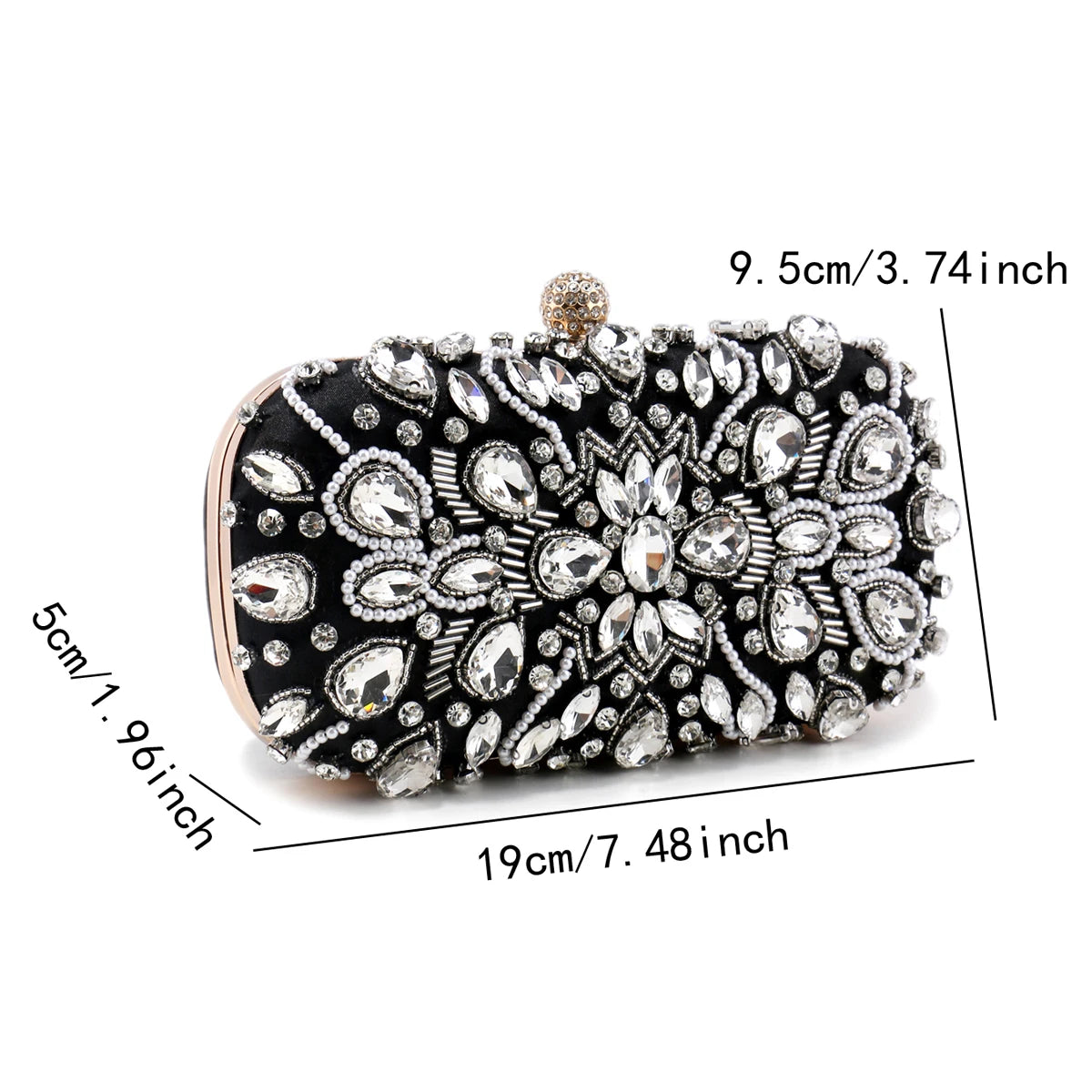 Women's Luxury Rhinestone Evening Clutch Shoulder Bag