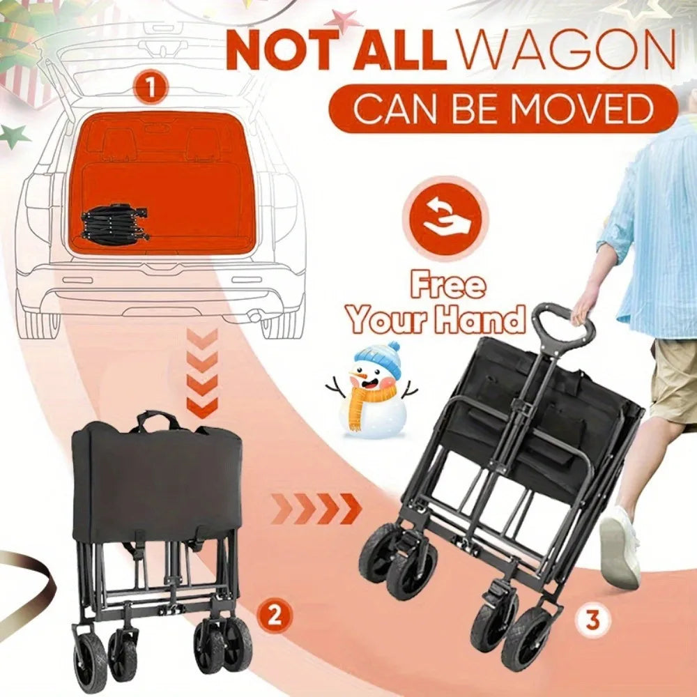 Heavy Duty Folding Wagon Cart with All Terrain Wheels
